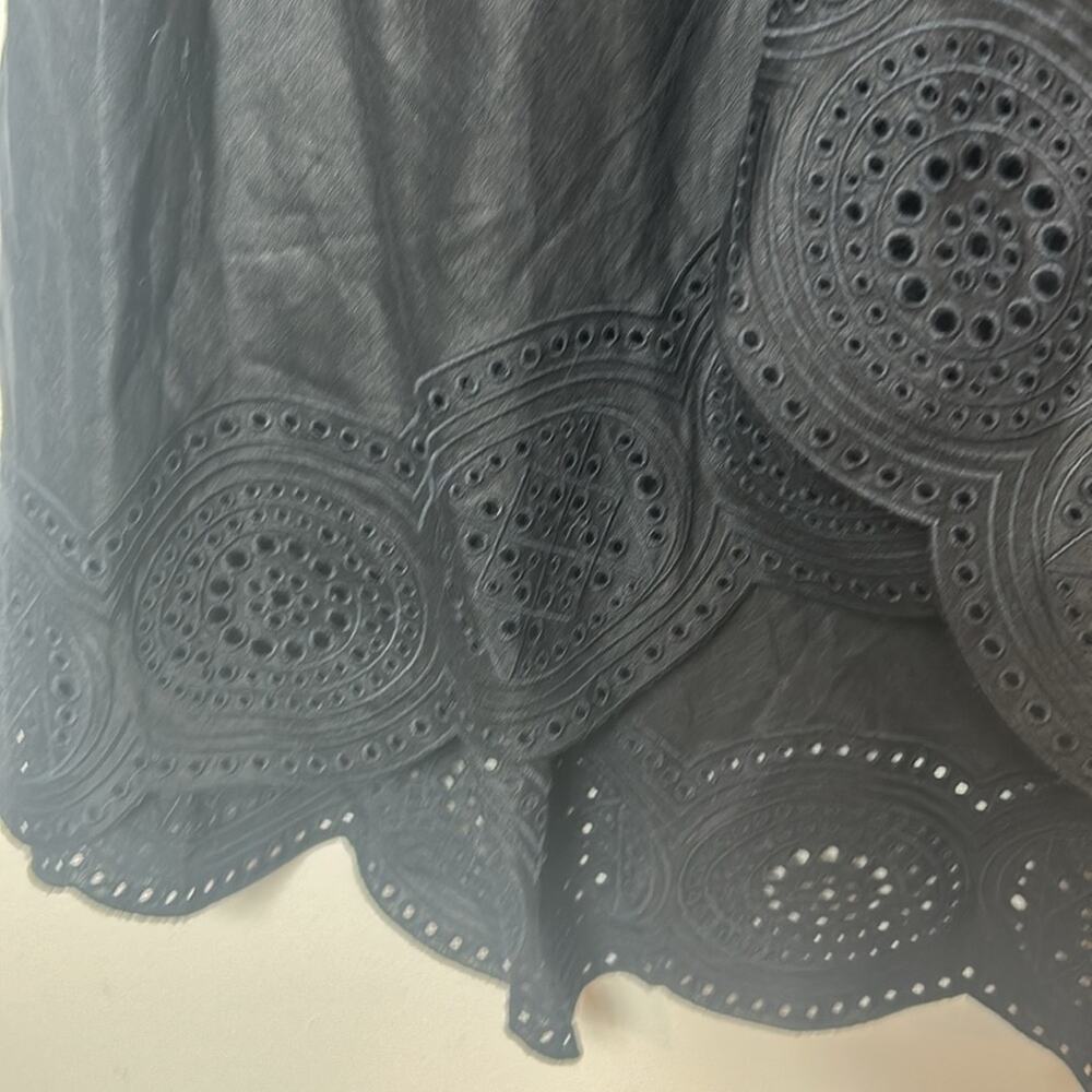 NEW A.L.C. Heather black linen eyelet hi lo skirt - Picture 9 of 15